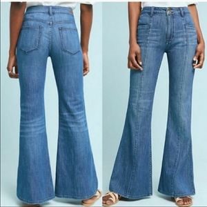 Anthro Pilcro Letterpress High Waisted Flare Jeans